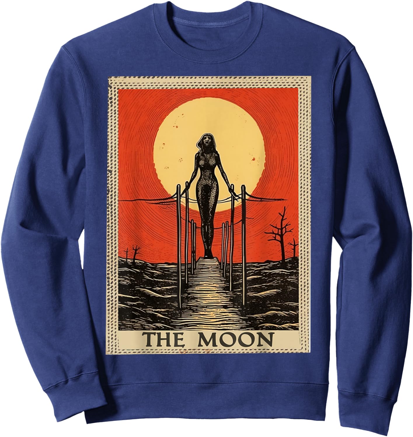 Classic Tarot Card The Moon Sweatshirt - Sweatshirt | Navy
