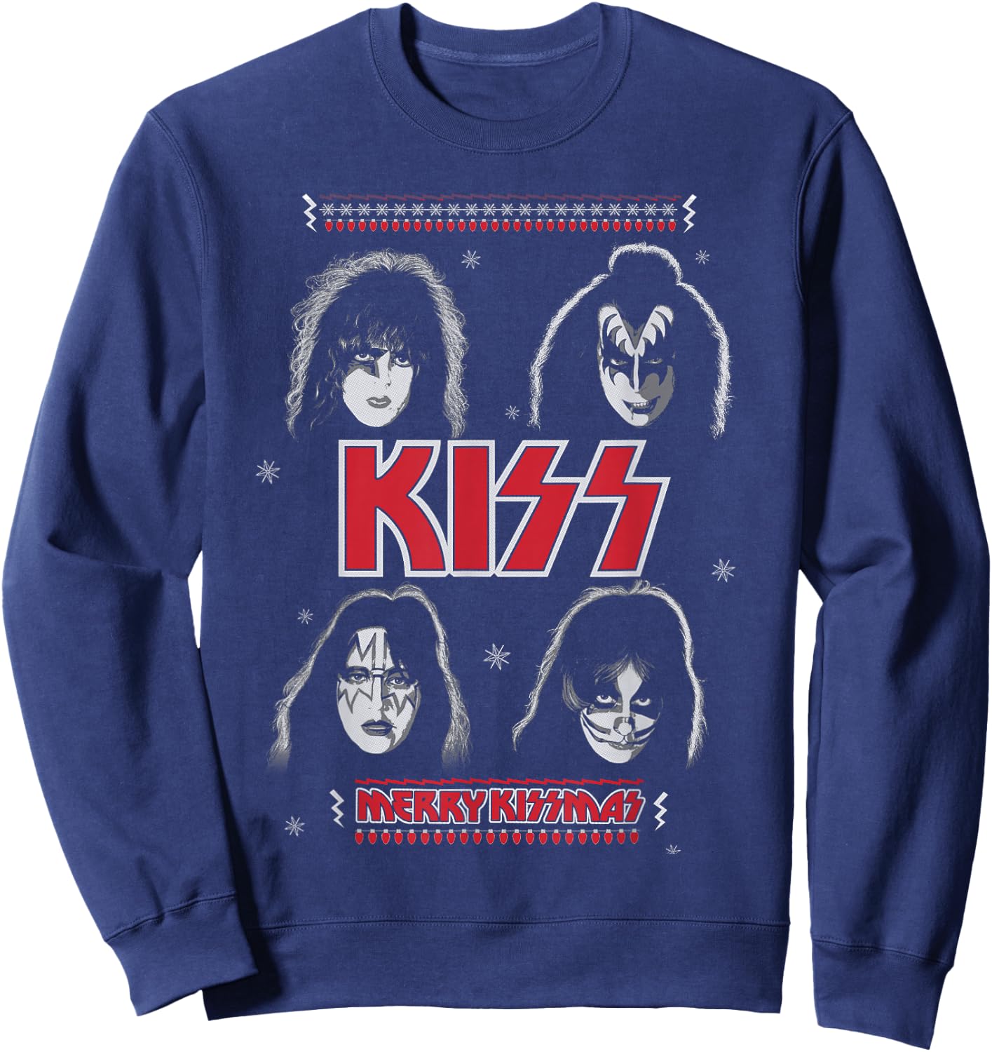 KISS - Merry KISSmas Sweatshirt - Sweatshirt | Navy