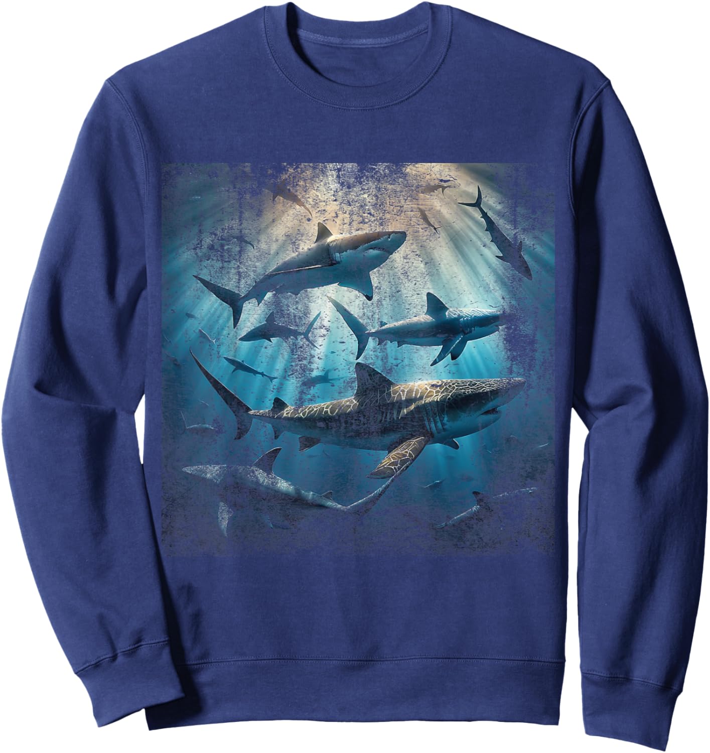 Vintage Shark Lover Week Cool Sharks Ocean Animal Lover Sweatshirt - Sweatshirt | Navy