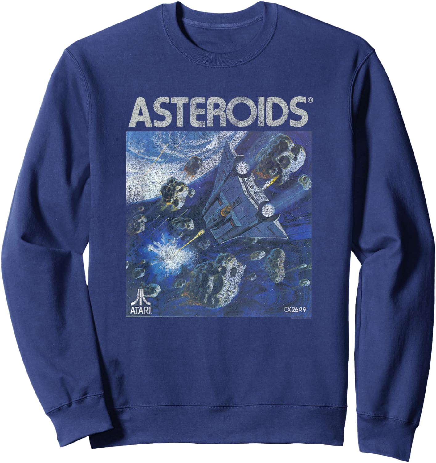 Atari Asteroids Box Art Vintage Retro Video Game Sweatshirt - Sweatshirt | Navy