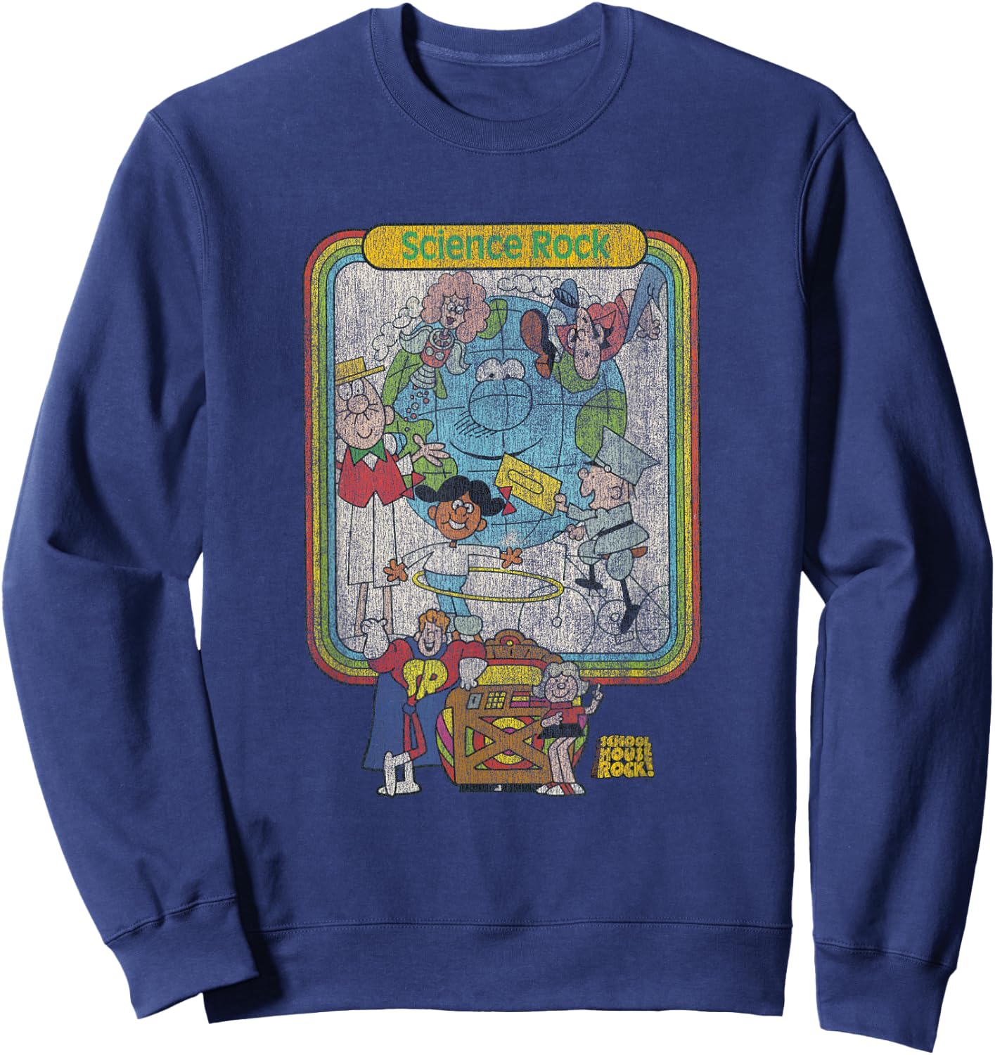 Ripple Junction x Schoolhouse Rock Science Rock Sweatshirt - Sweatshirt | Navy