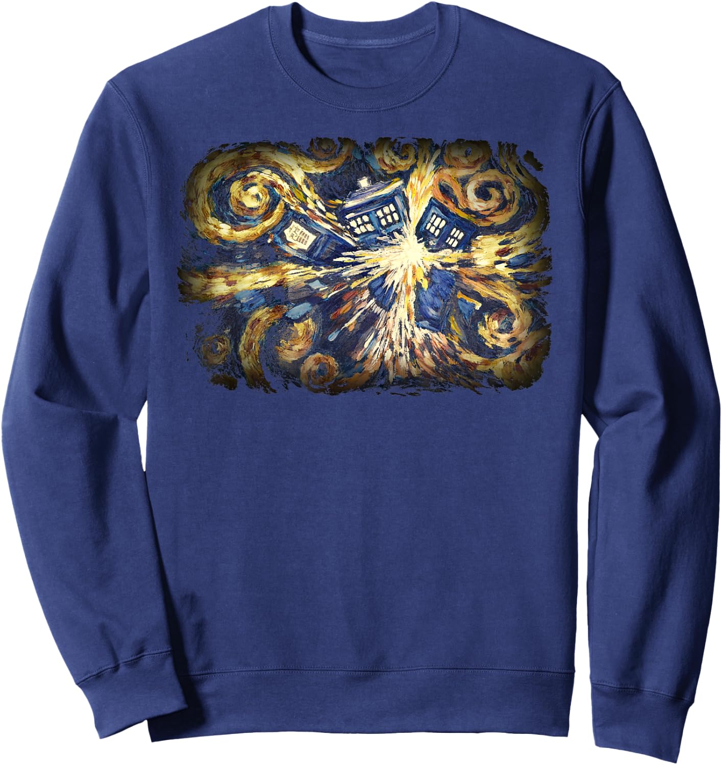 Art Tardis Van Gogh Time Travel Sci-Fi Fan Sweatshirt - Sweatshirt | Navy