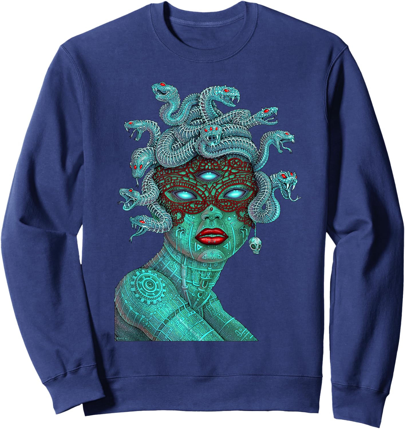 Alien Medusa - by Emek Artman Sweatshirt - Sweatshirt | Navy