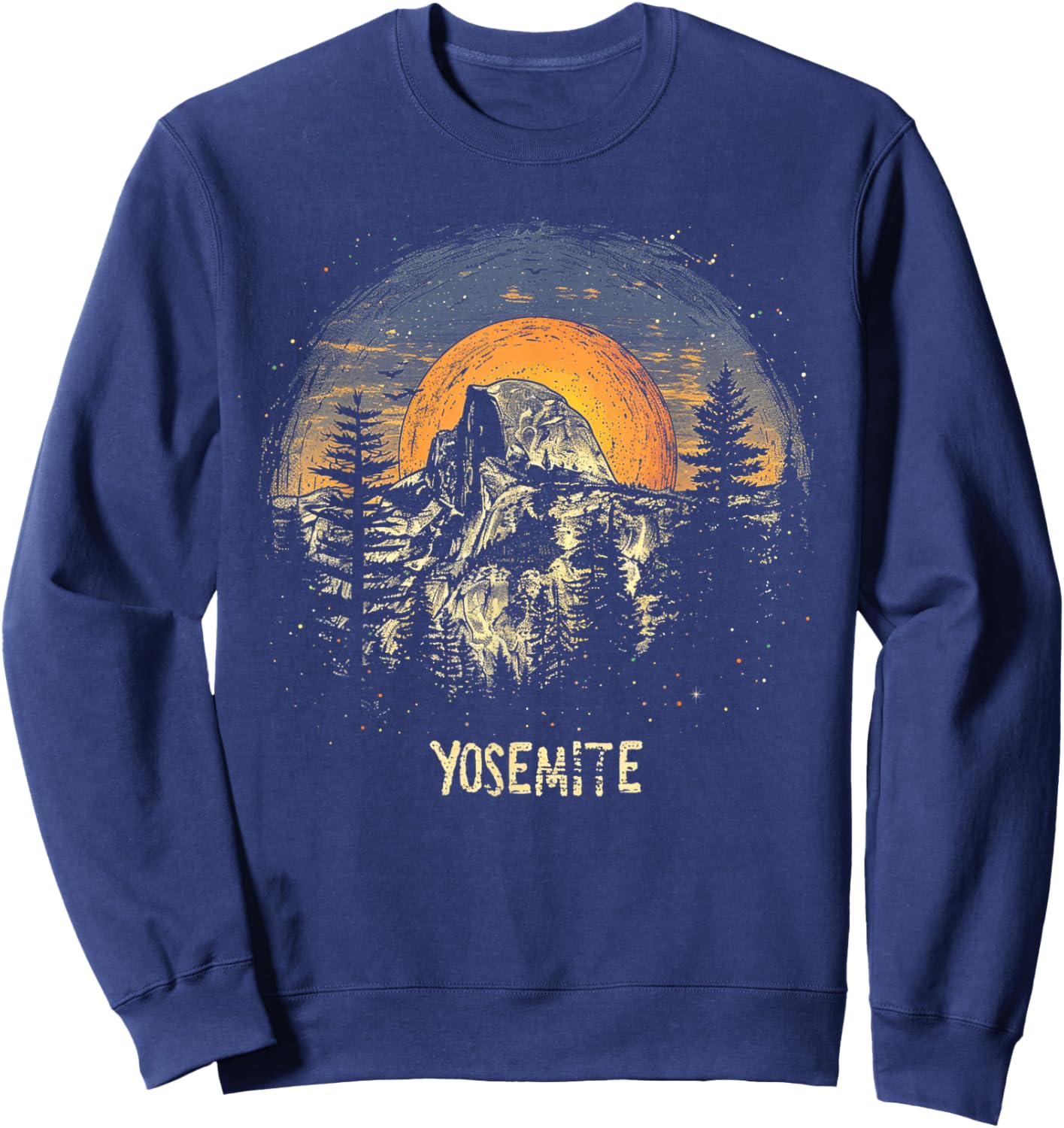 Yosemite - US National Park Vintage Men Women Kids Retro Sweatshirt - Sweatshirt | Navy