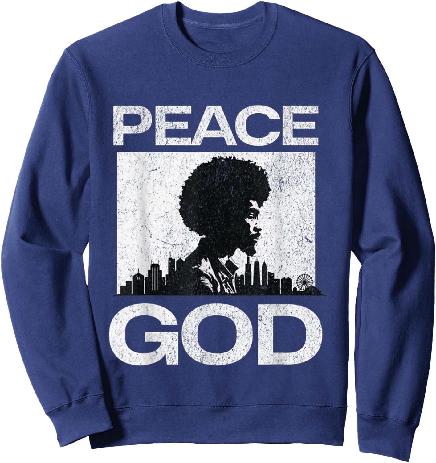 Peace God - 5 Percent Allah 7 Gods Earths Moorish Sweatshirt - Sweatshirt | Navy