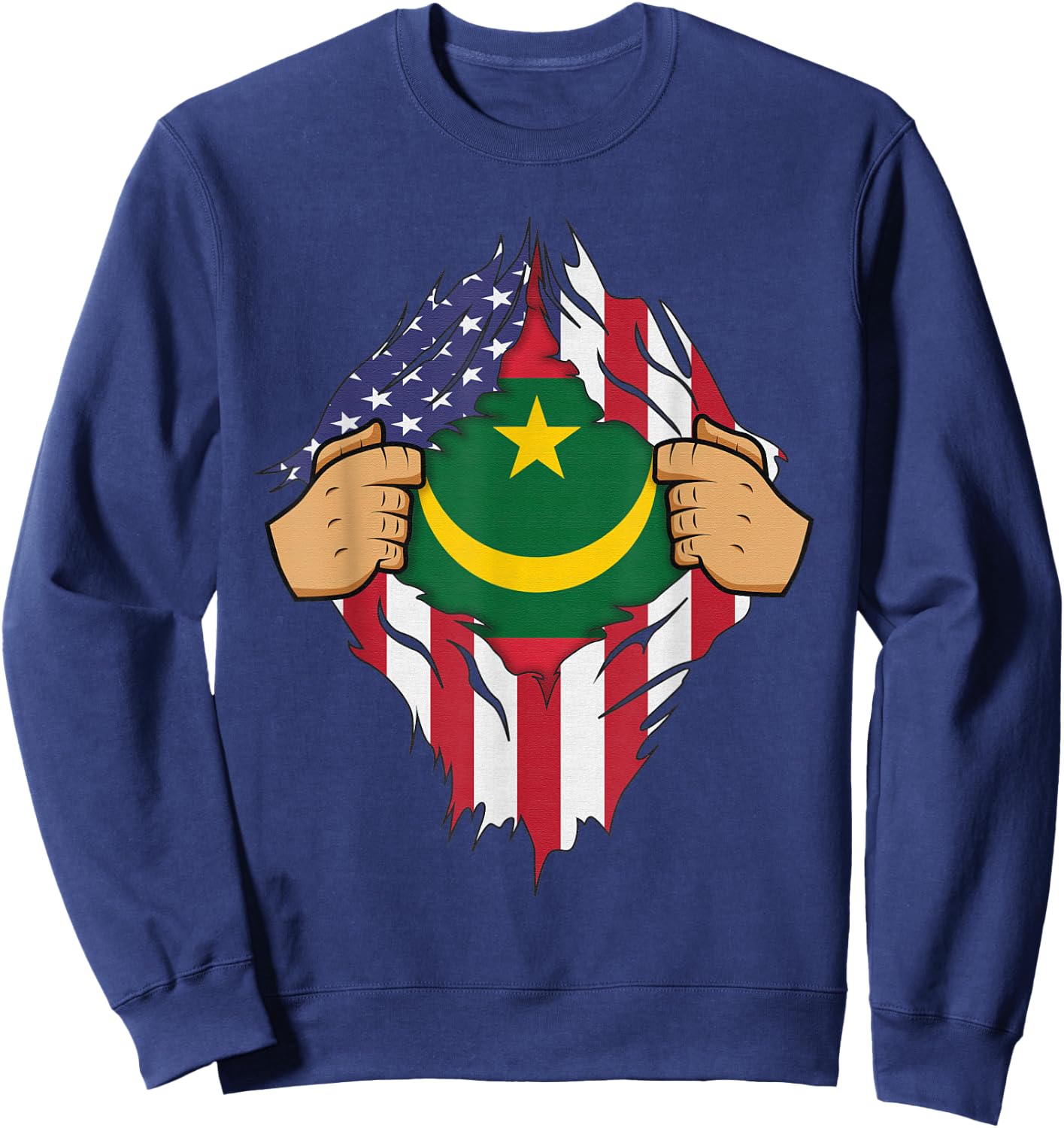 MAURITANIAN FLAG MAURITANIA Men Women Kids Gift Sweatshirt - Sweatshirt | Navy