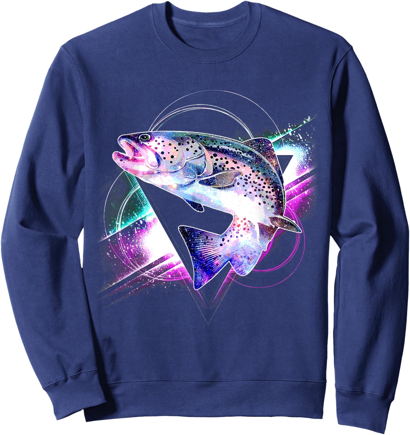 Aesthetic Galaxy Trout Sweatshirt - Sweatshirt | Navy