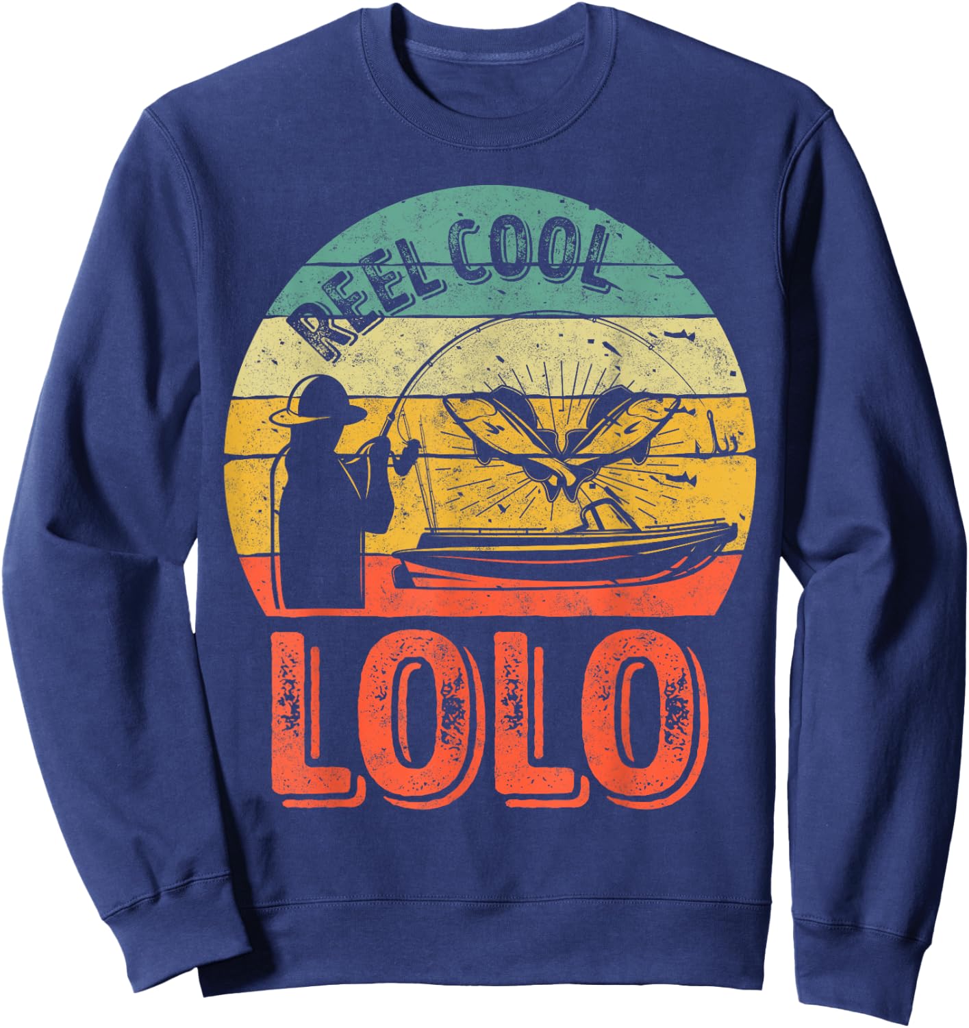 Reel Cool Lolo Shirt Fisherman Christmas Gift Father's Day Sweatshirt - Sweatshirt | Navy