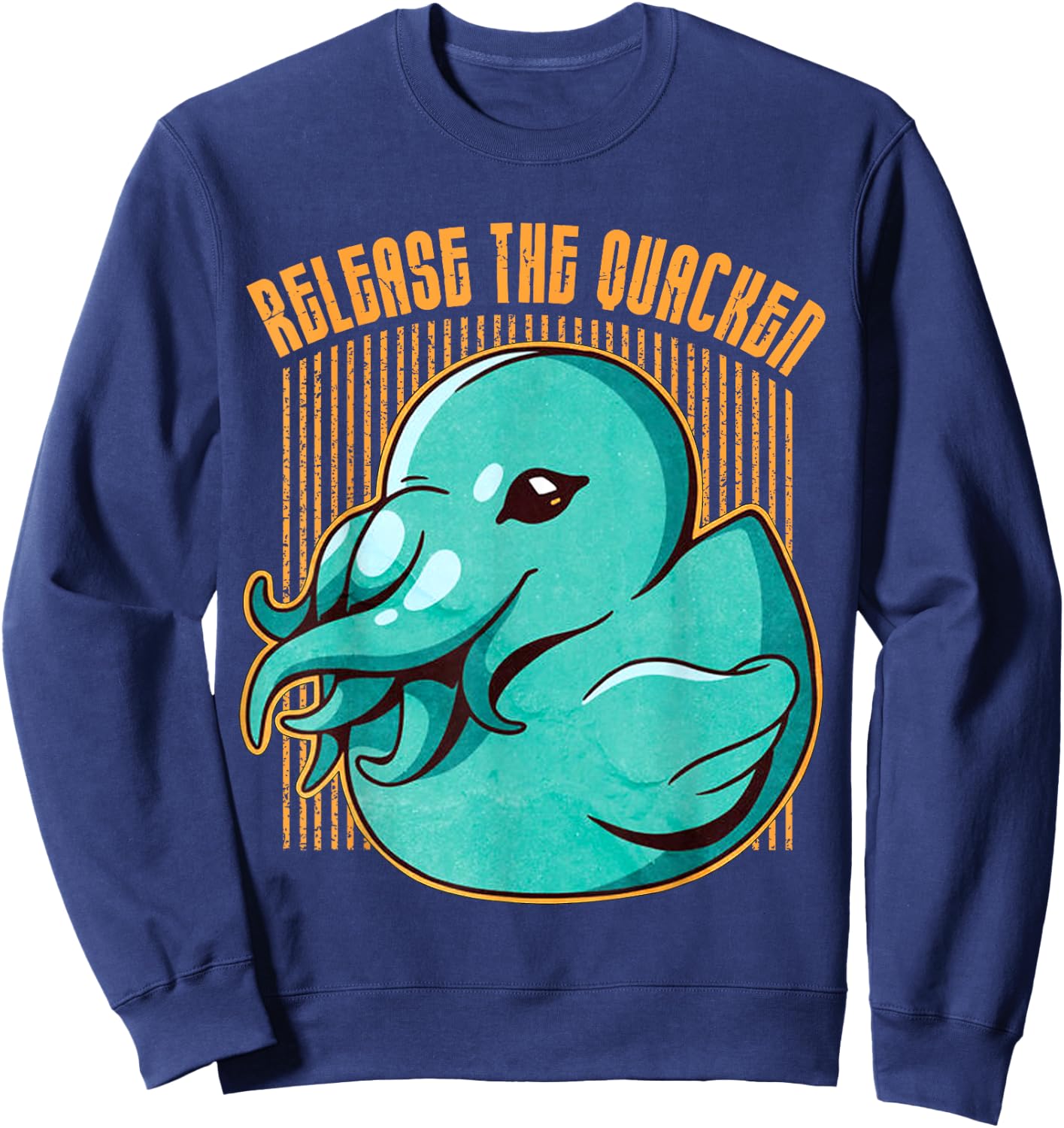 Release The Quacken Cute Octopus Duck Kraken Sweatshirt - Sweatshirt | Navy