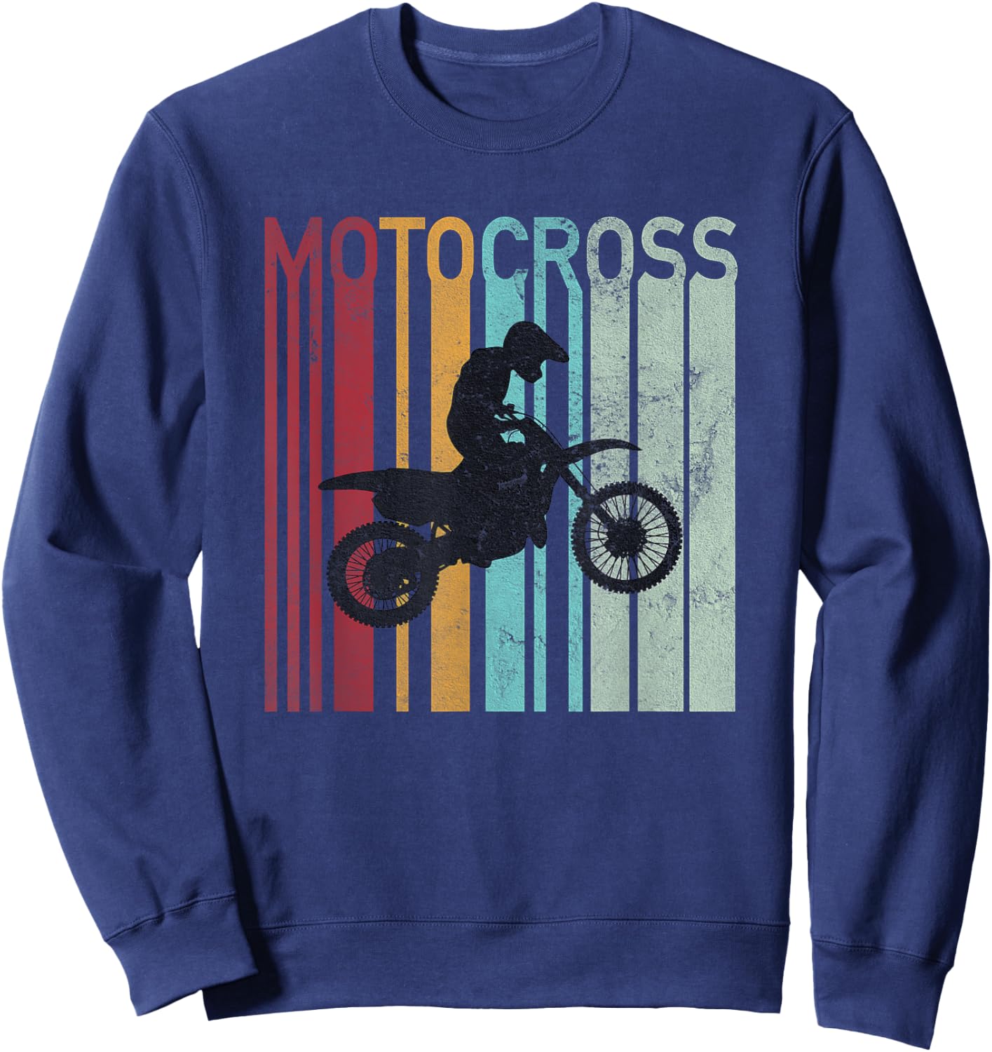 Vintage Motocross Dirt Bike Retro Supercross Motorcycle Sweatshirt - Sweatshirt | Navy