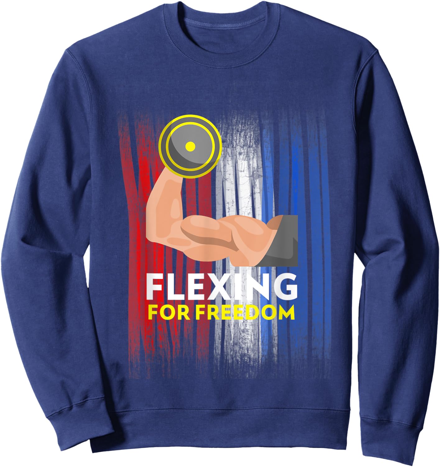 4th of July Weight Lifter Workout Muscles Gym Rat Women Kids Men Sweatshirt - Sweatshirt | Navy