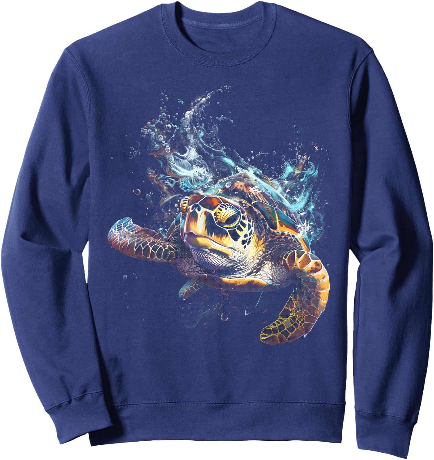 Sea Turtle Beach Lover Ocean Animal Graphic Novelty Sweatshirt - Sweatshirt | Navy