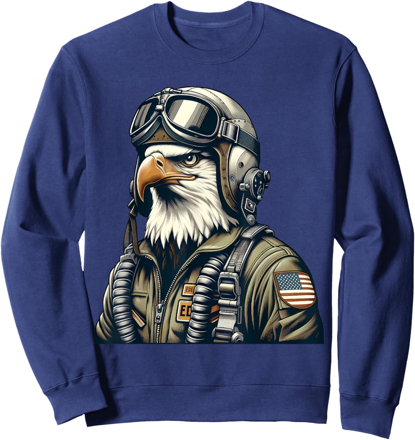 Bald Eagle Pilot Fighter Aviator Sweatshirt - Sweatshirt | Navy