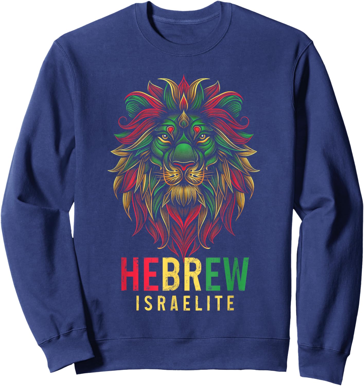 Hebrew Israelite Lion Of Judah Tribe YHWH Jew Jewish Yah Sweatshirt - Sweatshirt | Navy