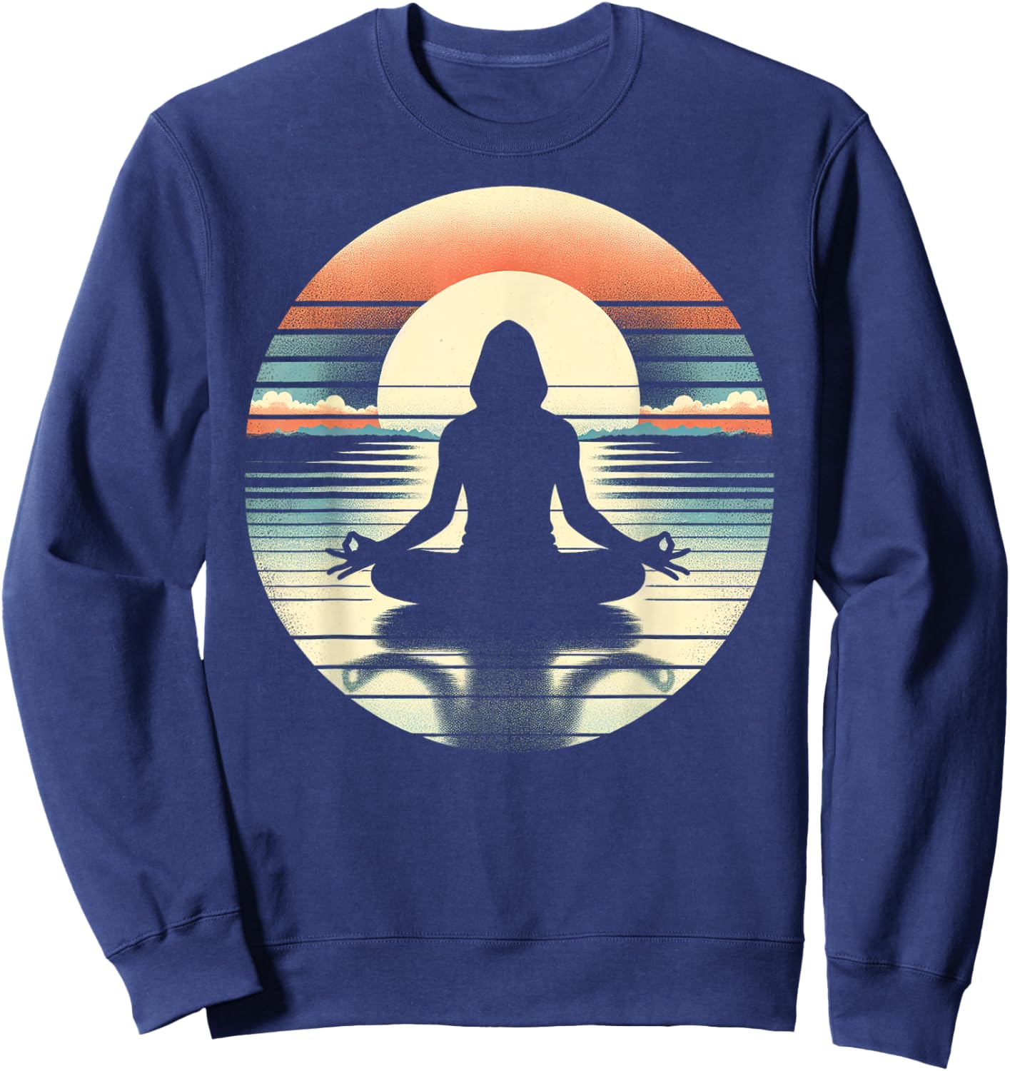 Tranquil Sunrise Yoga Pose Silhouette Sweatshirt - Sweatshirt | Navy