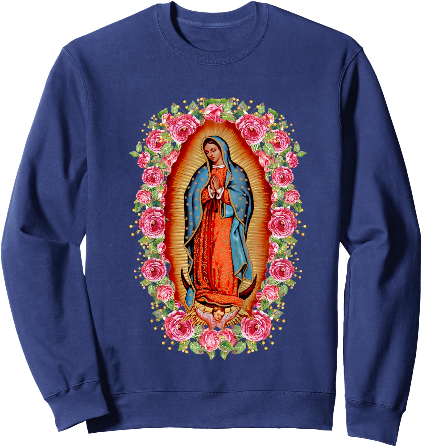 Our Lady Virgen De Guadalupe Mary Maria Sweatshirt - Sweatshirt | Navy