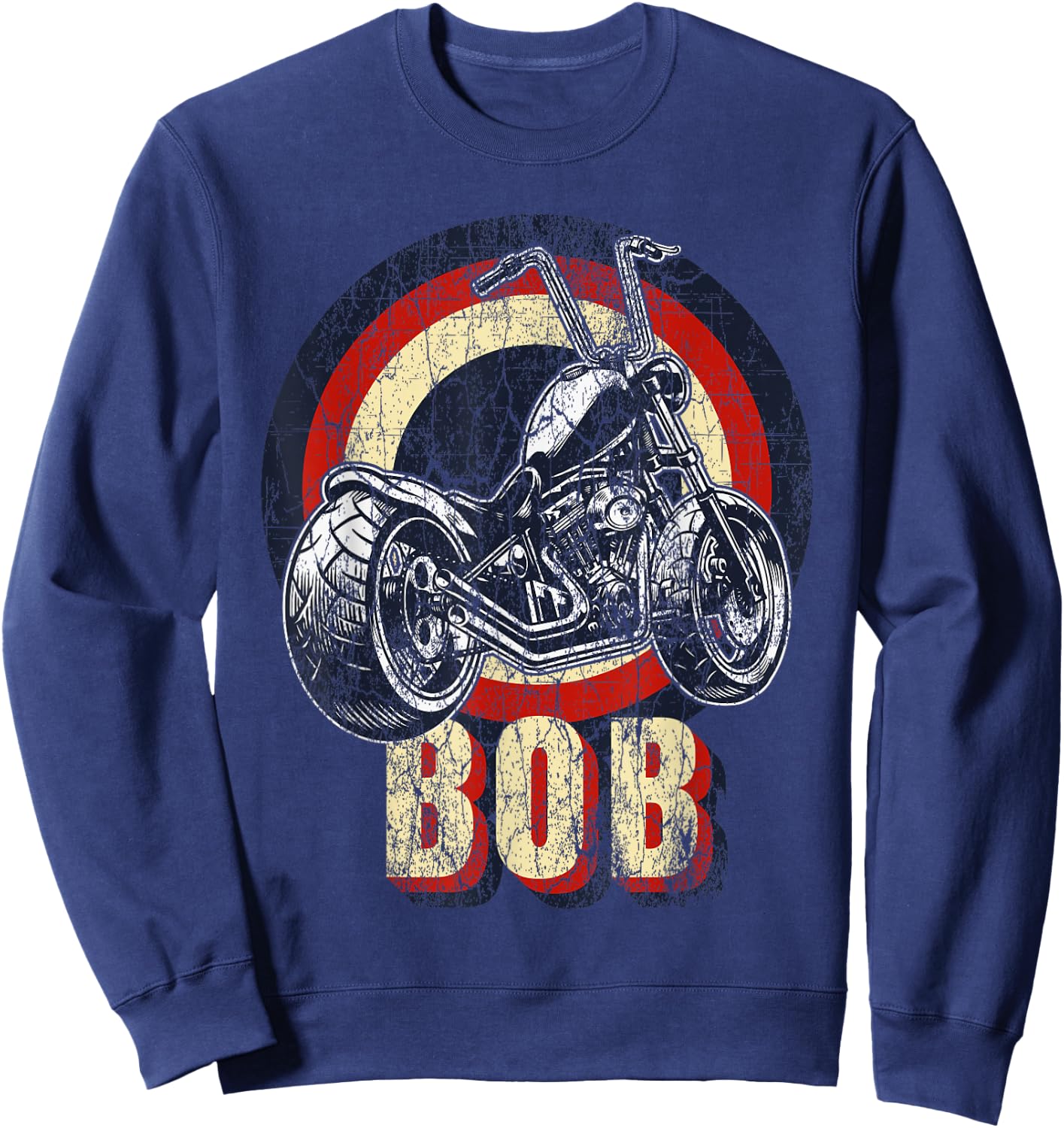 Bob the Bobber Customized Chop Motorcycle Bikers Vintage Sweatshirt - Sweatshirt | Navy