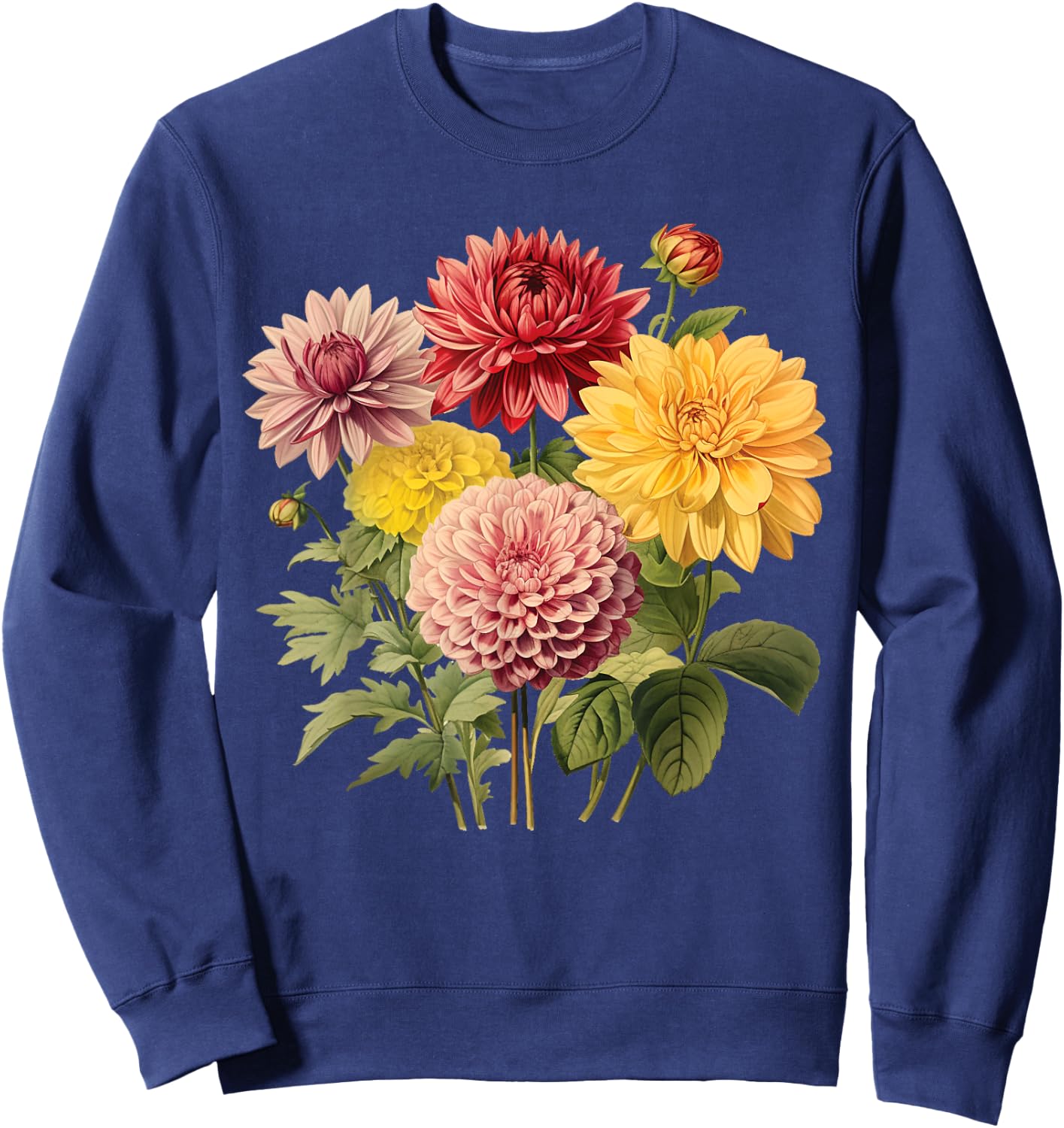 Dahlias Sweatshirt - Sweatshirt | Navy