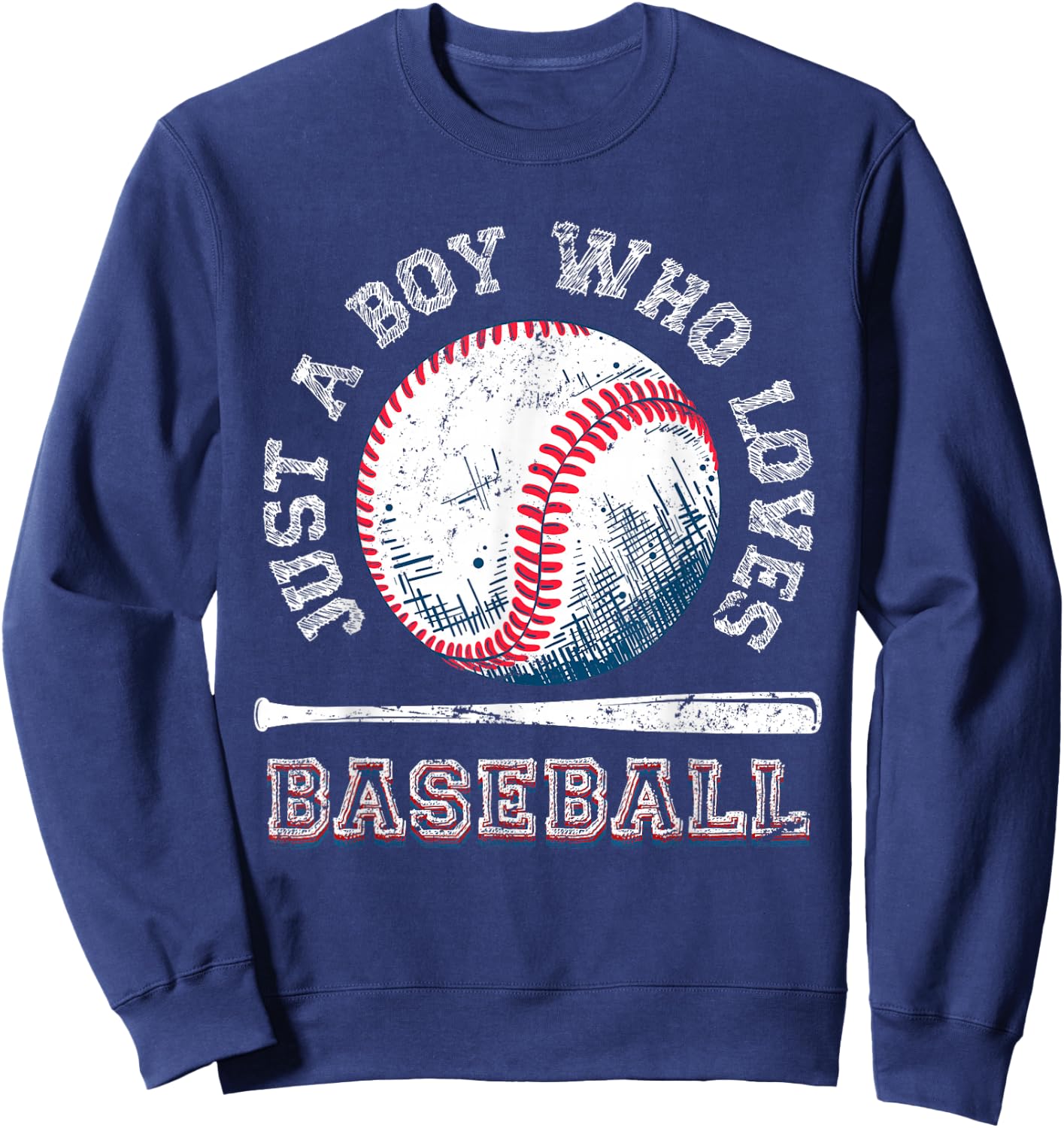 American Sport Fan Baseball Lover Boys Batter Baseball Sweatshirt - Sweatshirt | Navy