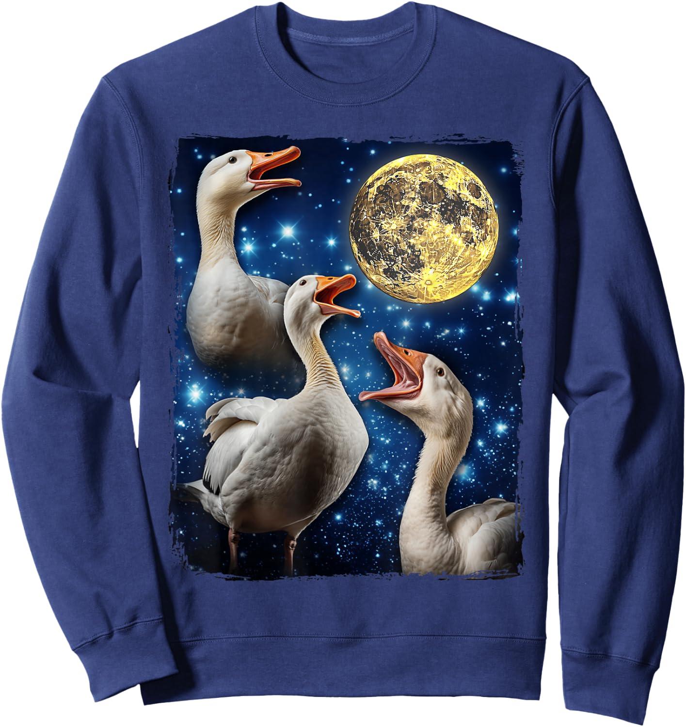 Goose Howling At Moon Sweatshirt - Sweatshirt | Navy