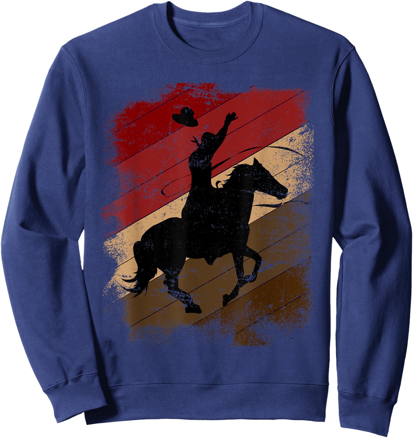 Rodeo Horse Riding Line Dance Farmer Gift Western Cowboy Sweatshirt - Sweatshirt | Navy