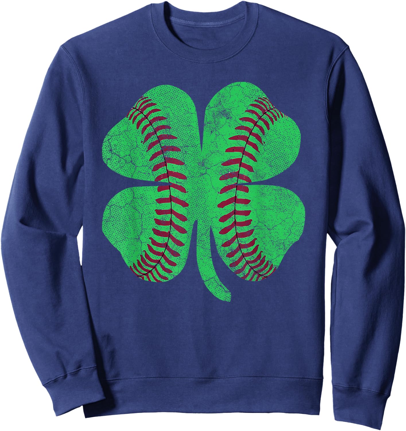St Patricks Day Shamrock Baseball Saint Paddy's Sweatshirt - Sweatshirt | Navy