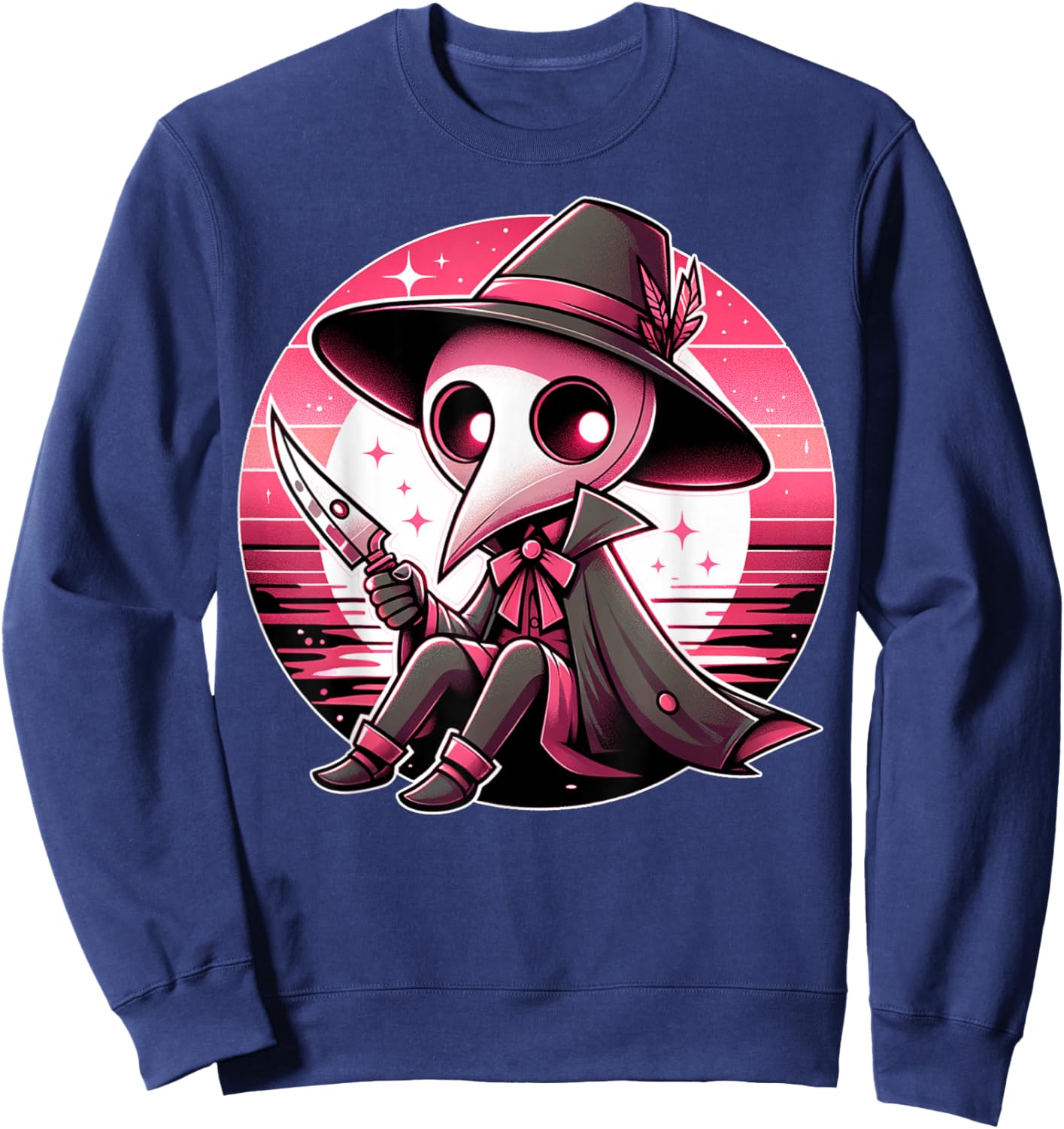 Creepy Cute Goth Kawaii Emo Soft Pastel Voodoo Anime Stuff Sweatshirt - Sweatshirt | Navy