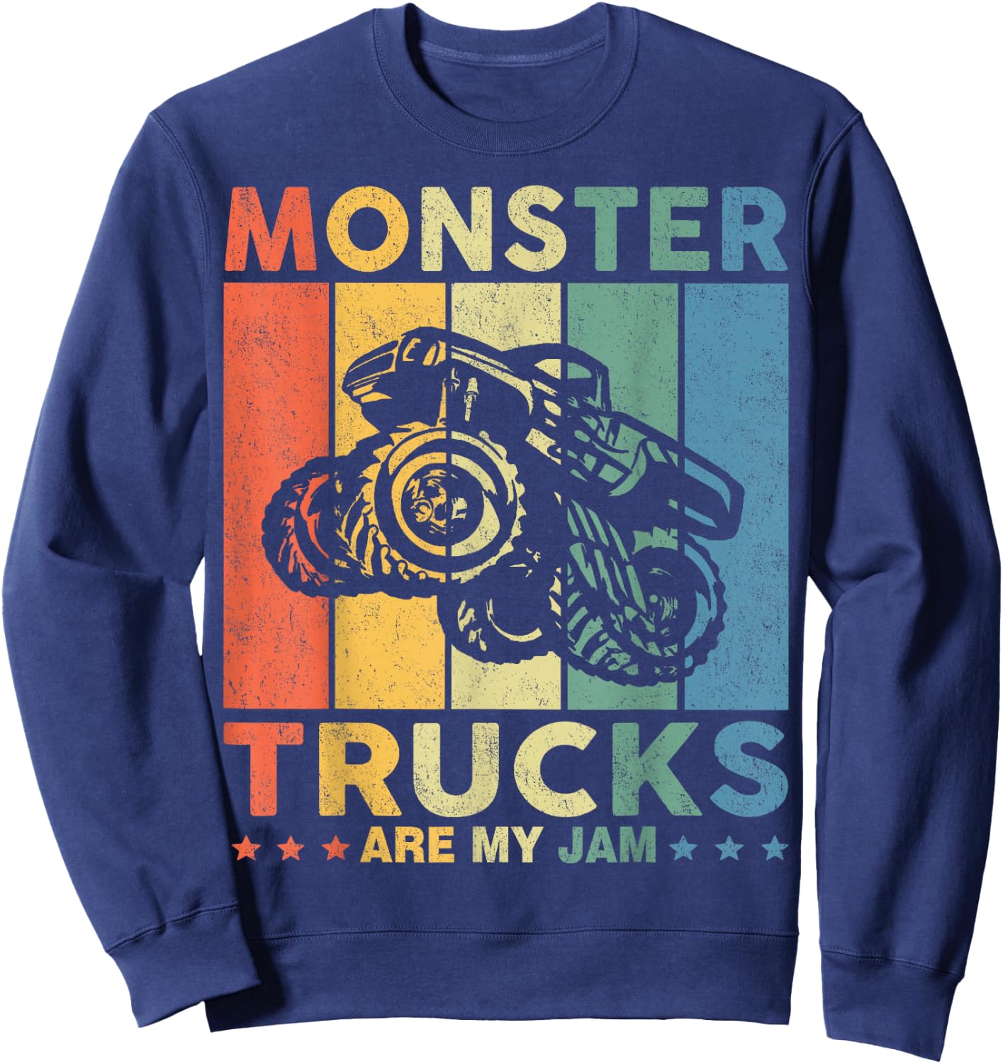 Monster Truck Car for Birthday Boy, Toddlers, Youth & Adults Sweatshirt - Sweatshirt | Navy