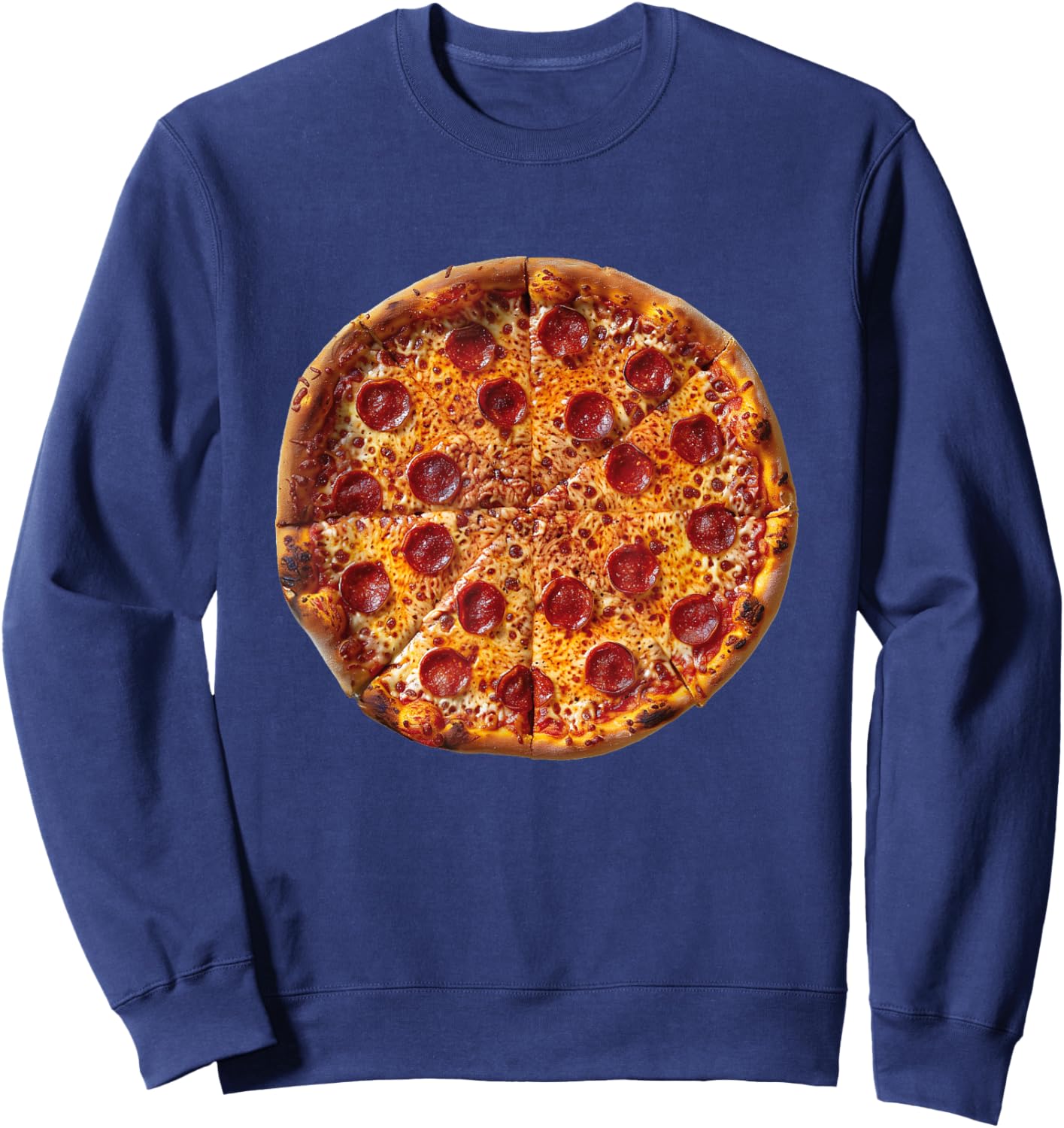 Funny Pizza Graphic Sweatshirt - Sweatshirt | Navy