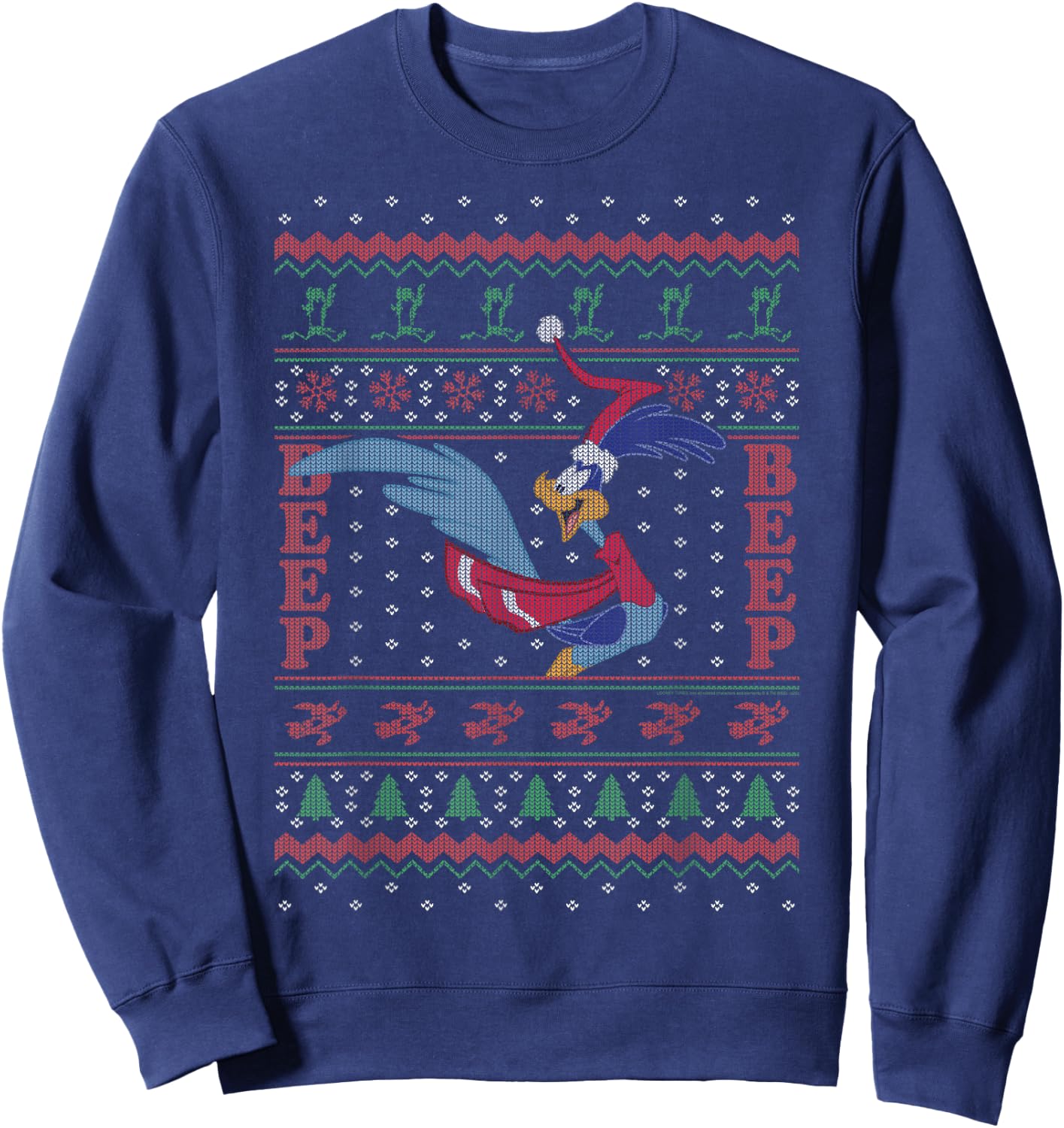 Looney Tunes Christmas Road Runner Ugly Sweater Sweatshirt - Sweatshirt | Navy
