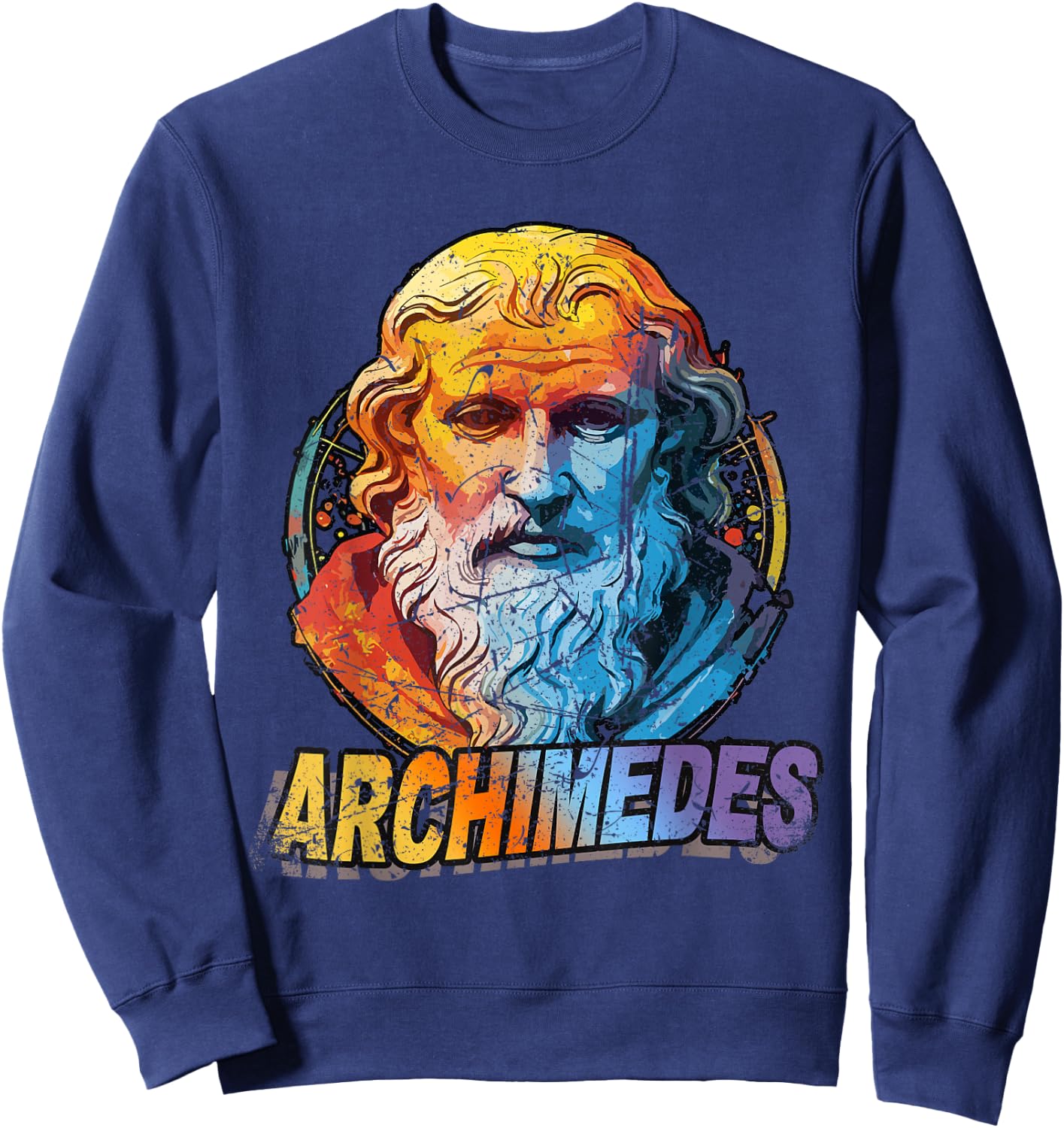 Retro Archimedes Shirt Greek Mathematician Physicist Sweatshirt - Sweatshirt | Navy