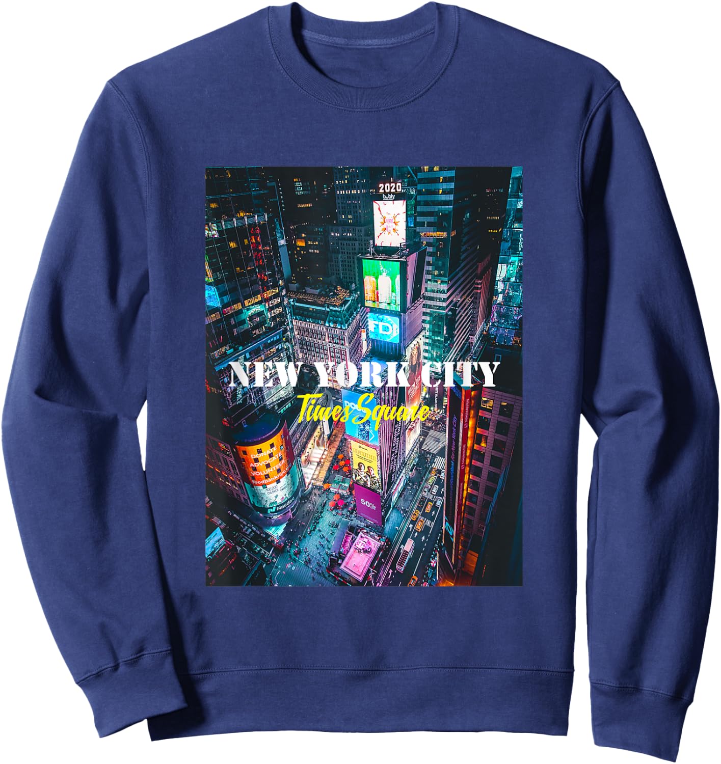 New York City Times Square Skyline Shirts, New York City Sweatshirt - Sweatshirt | Navy