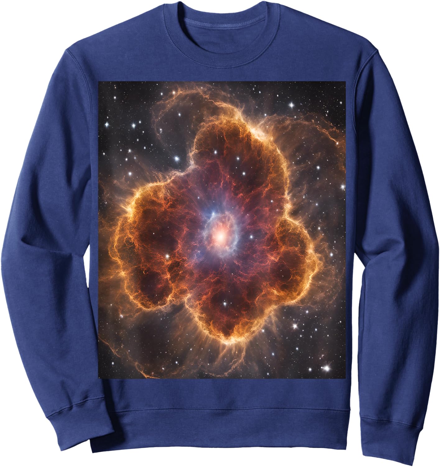 Eads Designs Mesmerizing Supernova Explosion Art - Women's Adults Black Regular Fit Small US Size Sweatshirt - Sweatshirt | Navy