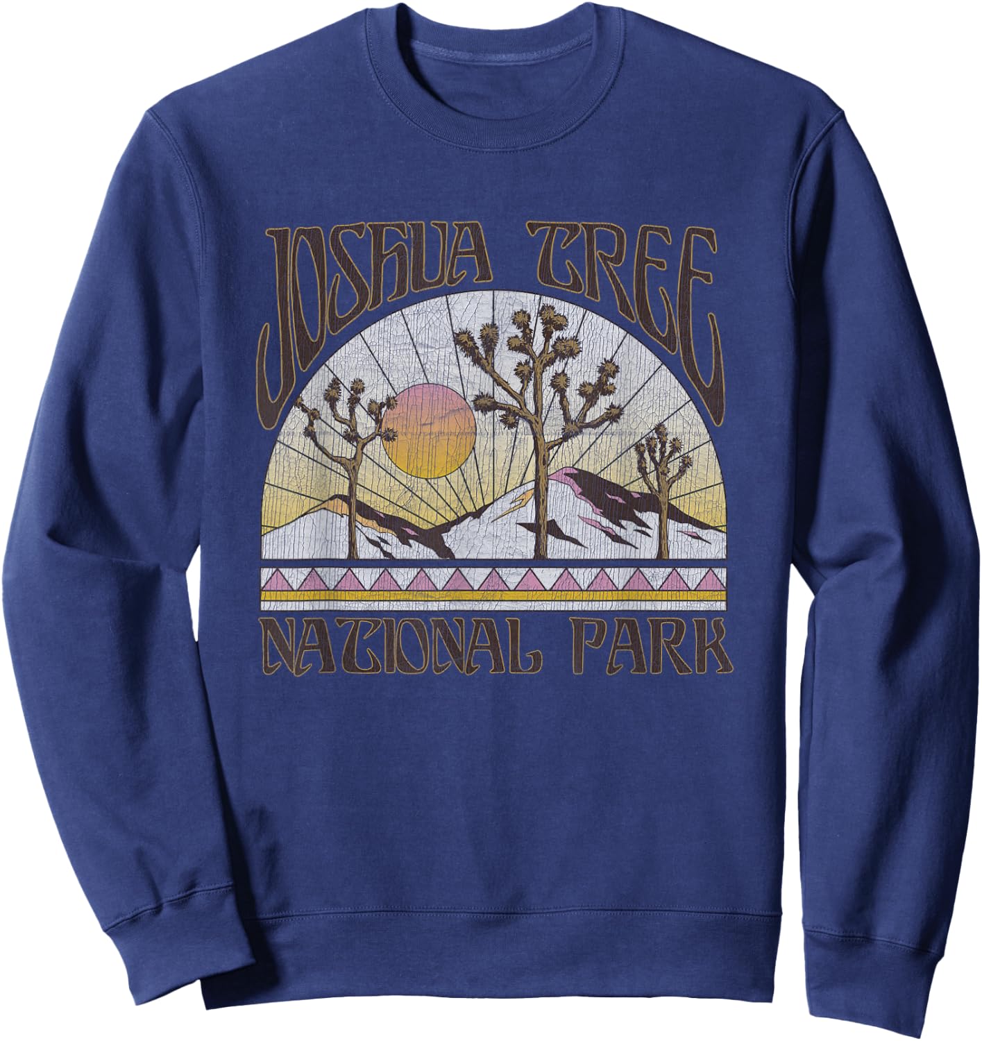 Vintage Joshua Tree National Park Retro Outdoor Camping Hike Small Sweatshirt - Sweatshirt | Navy