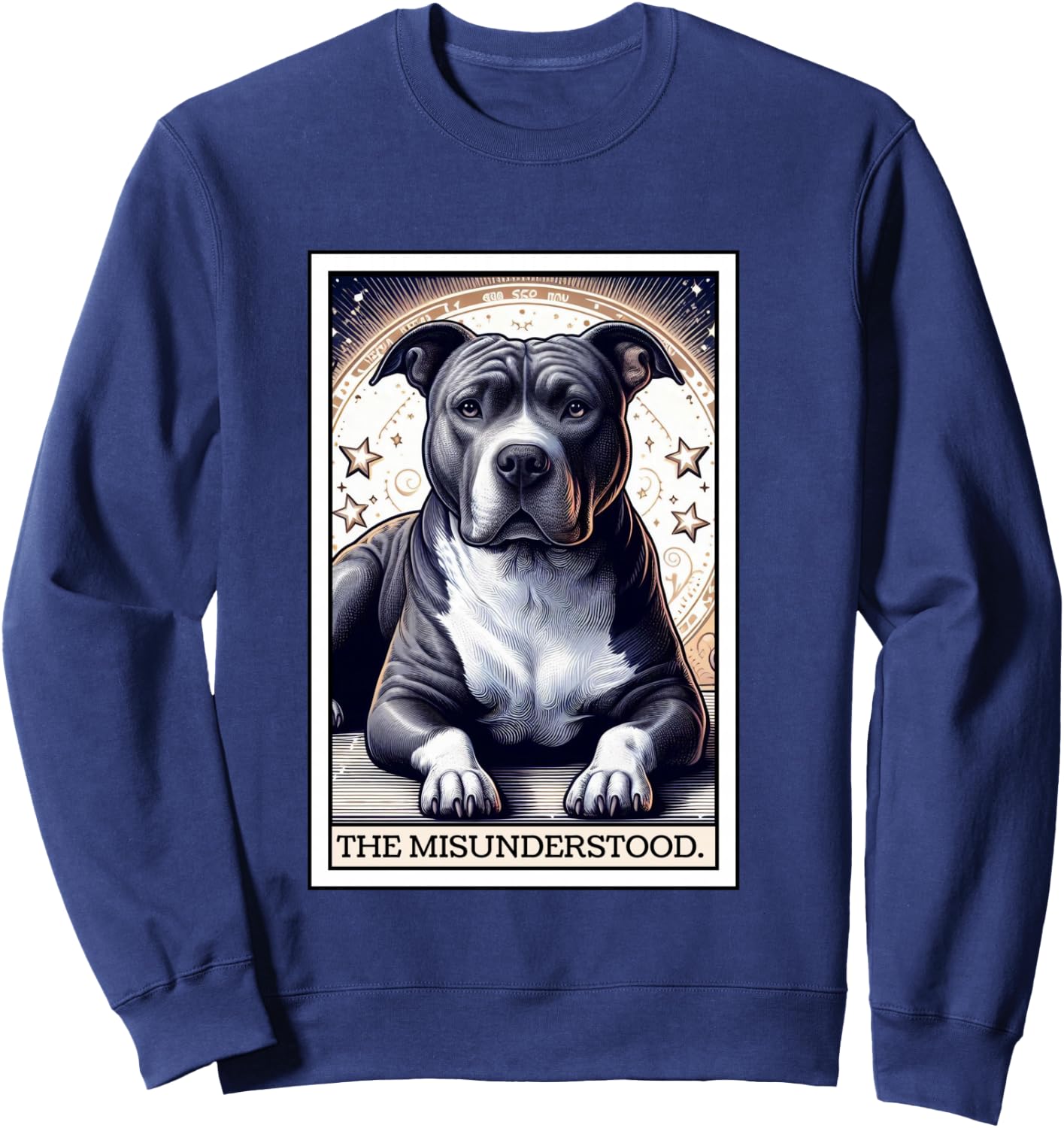 Pitbull Tarot Card Women Men Pitbull Lover Pittie Dog Mom Sweatshirt - Sweatshirt | Navy