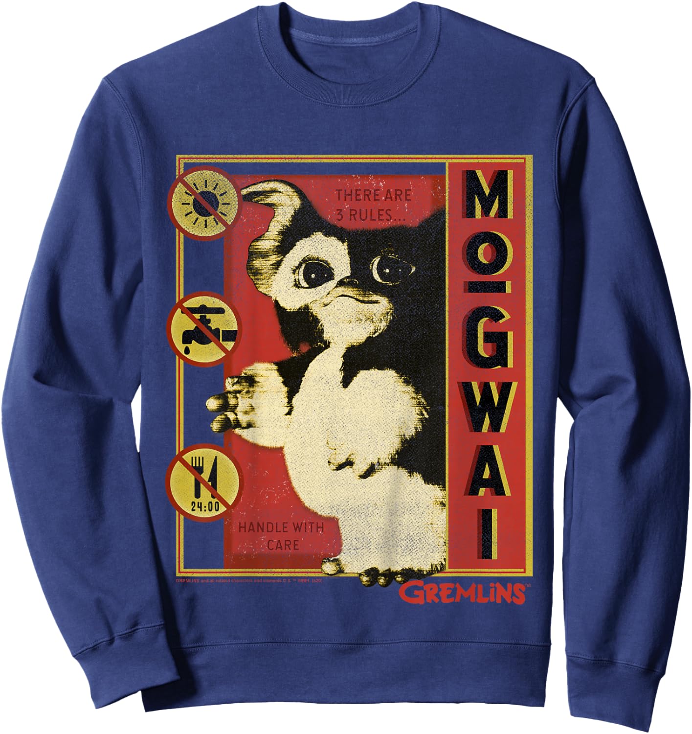 Kids Gremlins Mogwai Three Rules Poster Sweatshirt - Sweatshirt | Navy