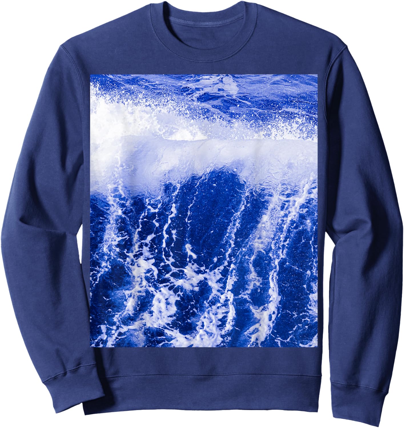 Blue Ocean Wave - Blue foaming clear water Sweatshirt - Sweatshirt | Navy