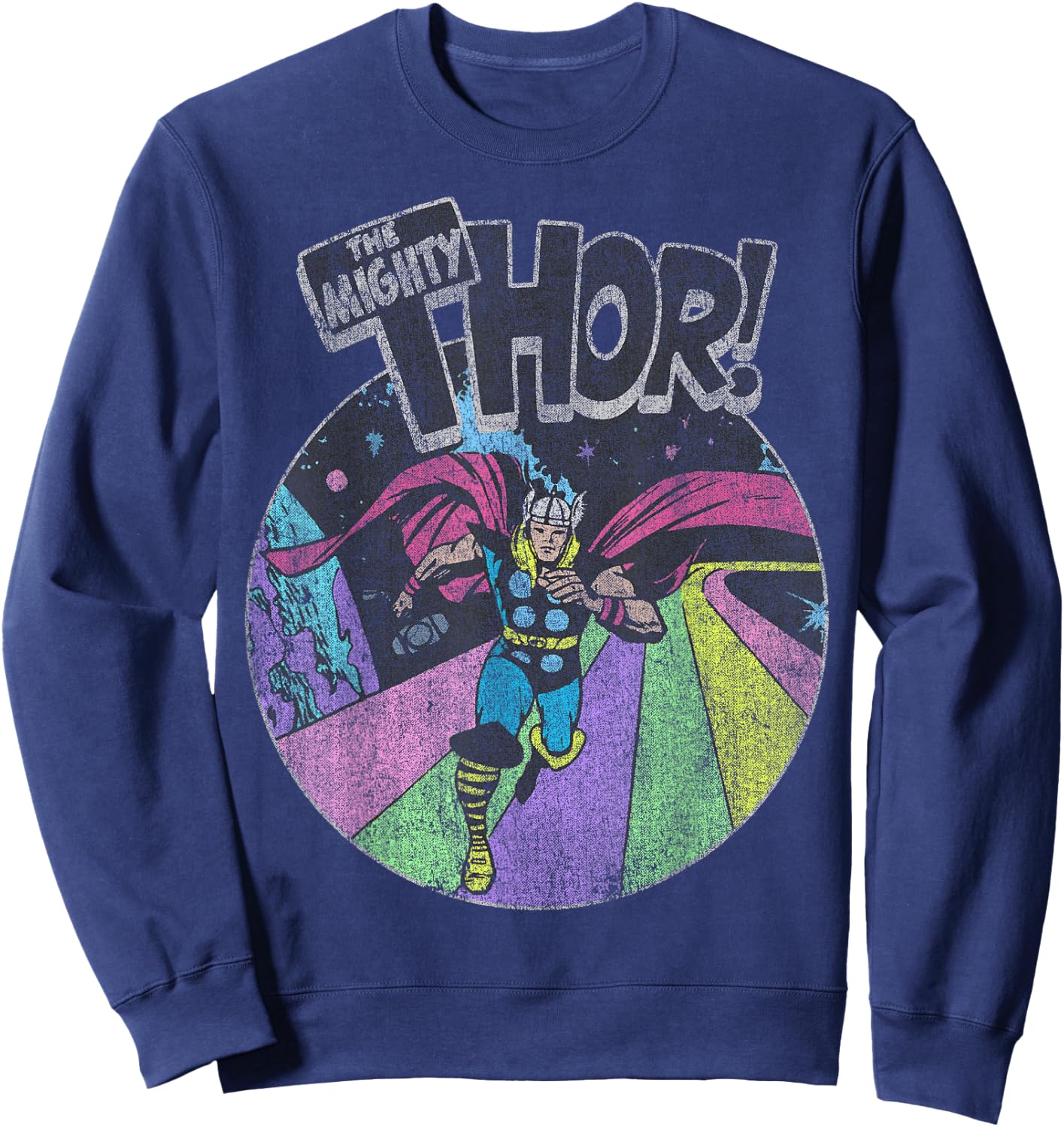 Marvel Avengers The Mighty Thor Distressed Retro Portrait Sweatshirt - Sweatshirt | Navy