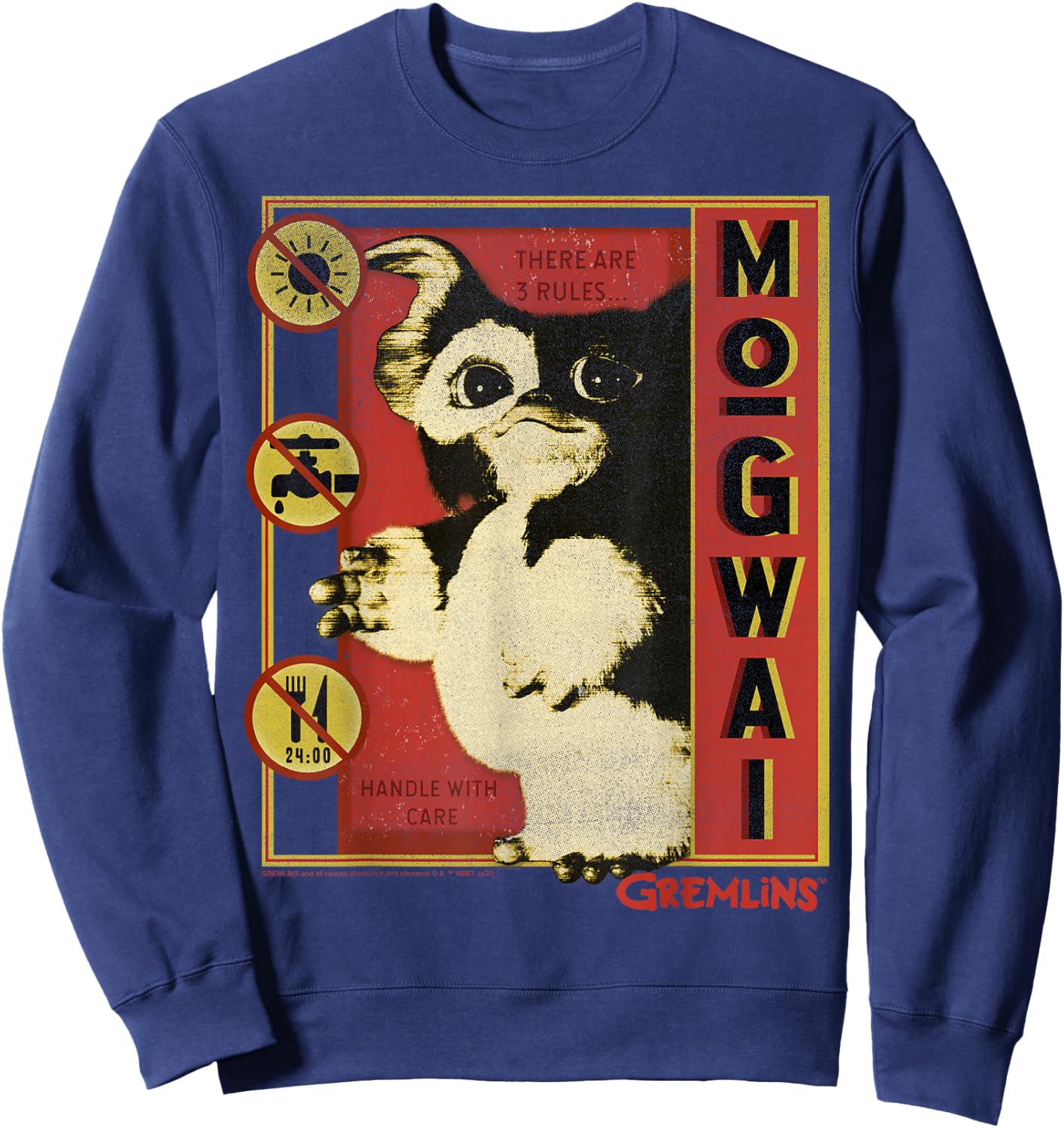 Gremlins Mogwai Three Rules Poster Small Sweatshirt - Sweatshirt | Navy