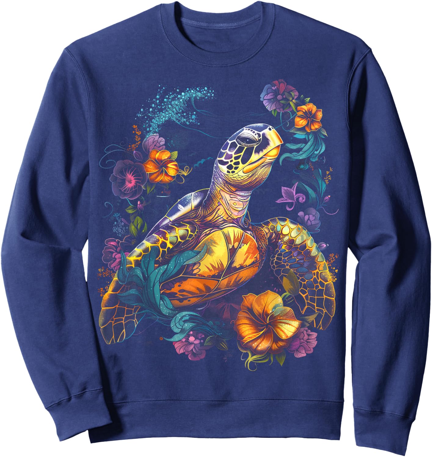 Sea Turtle Beach Lover Ocean Animal Graphic Novelty Sweatshirt - Sweatshirt | Navy