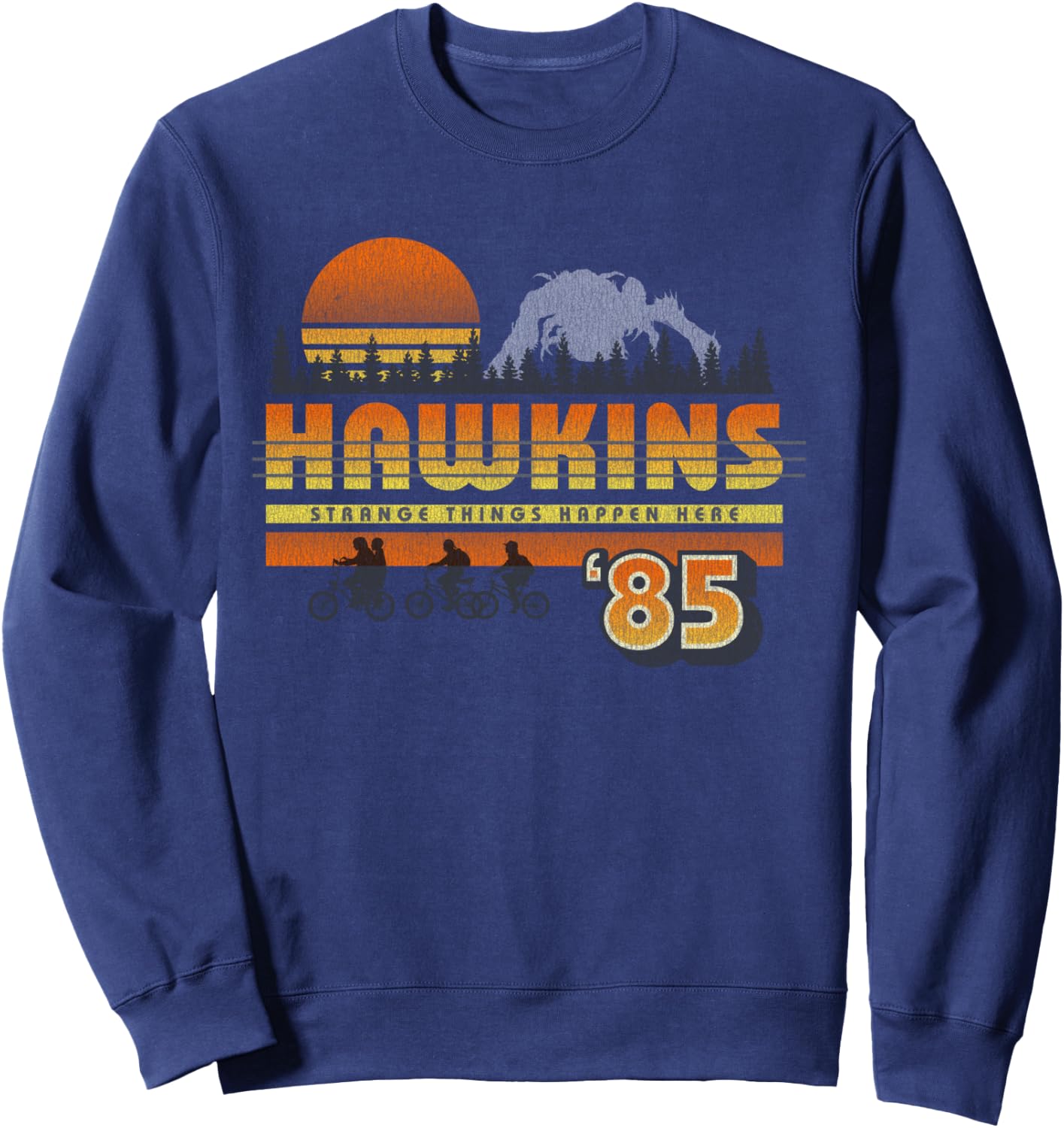 Netflix Stranger Things Hawkins Strange Things 85 Retro Sweatshirt - Sweatshirt | Navy