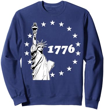 1776 Statue Of Liberty Betsy Ross American Patriotic Gift Kids Men Sweatshirt - Sweatshirt | Navy