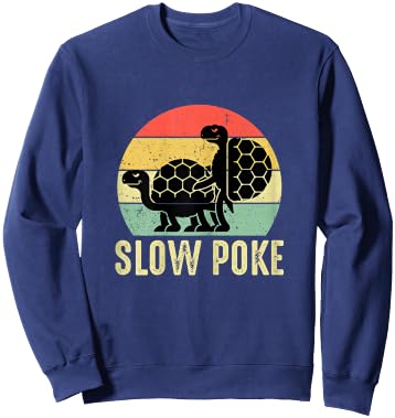 Vintage Slow Poke Turtle Lovers Sweatshirt - Sweatshirt | Navy
