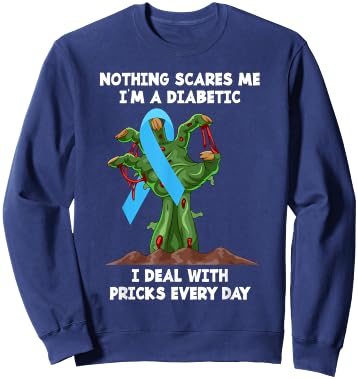 Funny T1D Diabetic Type 1 Diabetes Awareness Halloween Sweatshirt - Sweatshirt | Navy