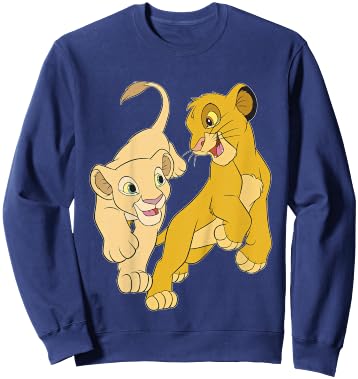 Disney Lion King Simba And Nala Playful Portrait Sweatshirt - Sweatshirt | Navy