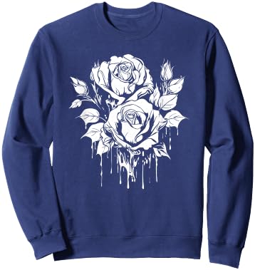 Goth Cool Gothic Occult - Red Rose Sweatshirt - Sweatshirt | Navy