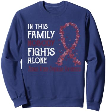 In This Family Nobody Fights Alone Sturge-Weber Syndrome Sweatshirt - Sweatshirt | Navy