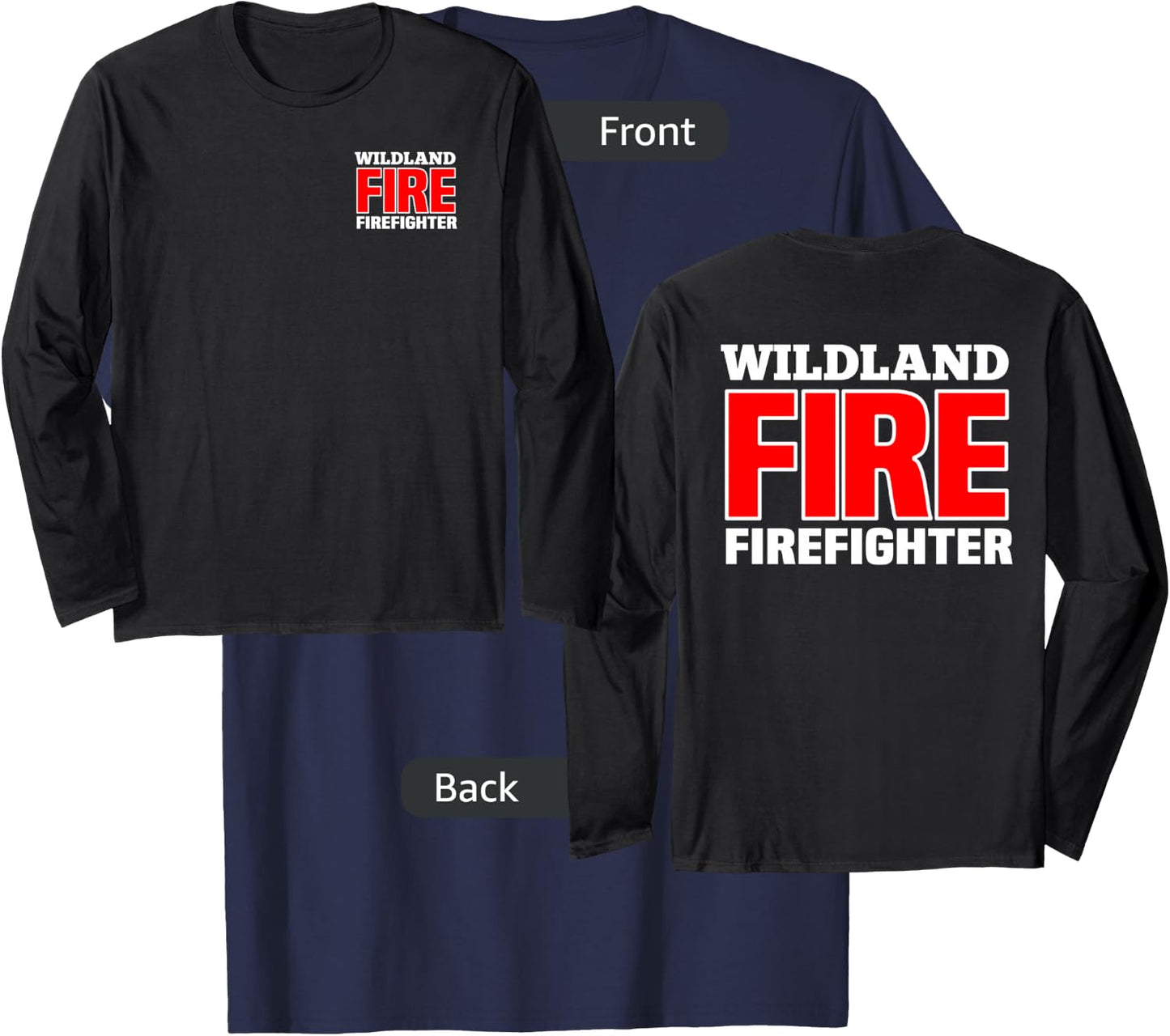 Wildland Fire Rescue Department Firefighters Firemen Uniform T-Shirt - T-Shirt | Navy