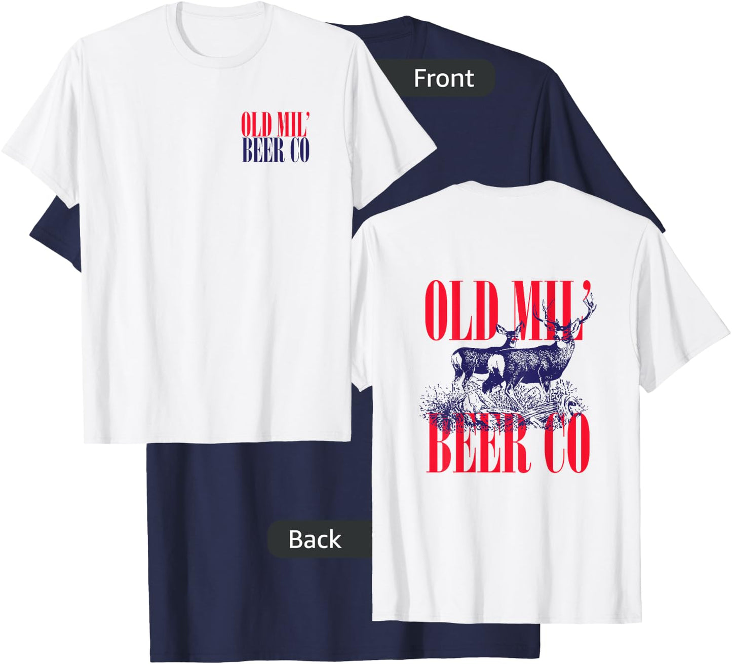 Old Milwaukee Beer Co Deer T-Shirt - T-Shirt | Navy