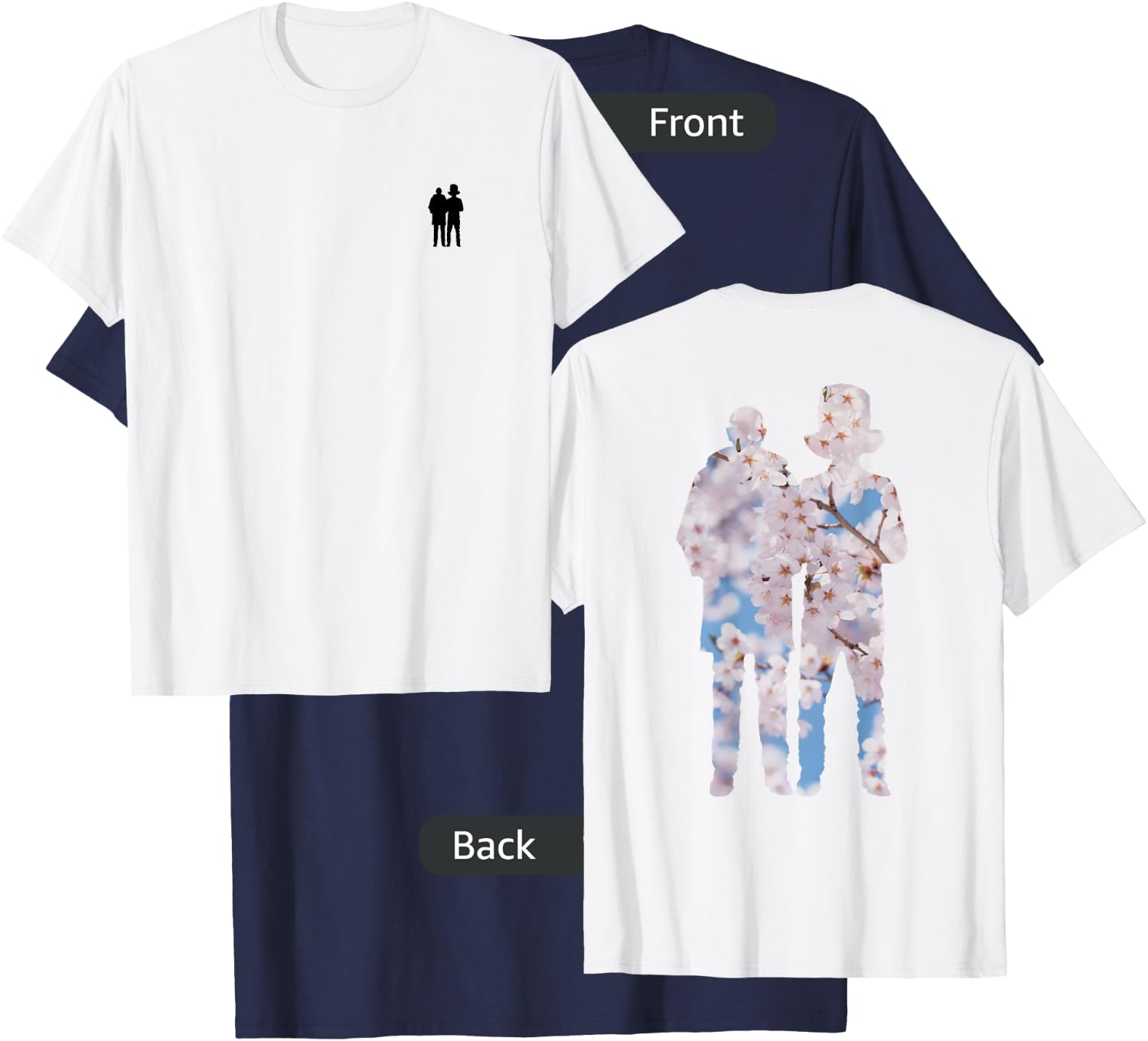 Pet Shop Boys Blossom Silhouette T-Shirt - T-Shirt | Navy
